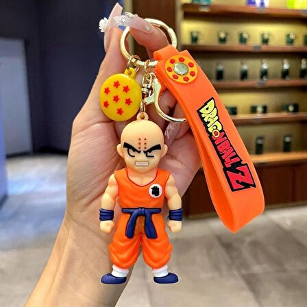 Anime Dragon Ball Z Ejderha Topu Krillin 3D Silikon Anahtarlık