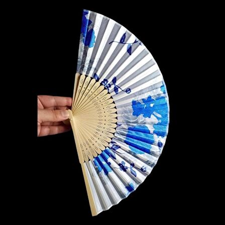 Japon Bambu Kumaş Yelpaze Çanta Boy Stant Hediyeli No.36