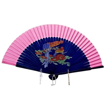 Japon Bambu Kumaş Yelpaze Çanta Boy Stant Hediyeli No.65