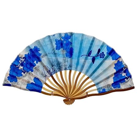 Japon Bambu Kumaş Yelpaze Çanta Boy Stant Hediyeli No.76