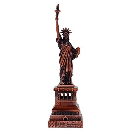 Vintage Metal USA Özgürlük Heykeli Biblo Antik Bakır 15 cm