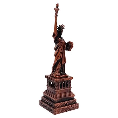 Vintage Metal USA Özgürlük Heykeli Biblo Antik Bakır 15 cm