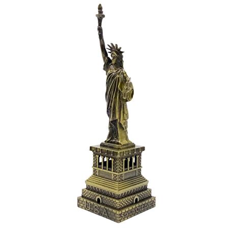 Vintage Metal USA Özgürlük Heykeli Biblo Antik Bronz 18 cm