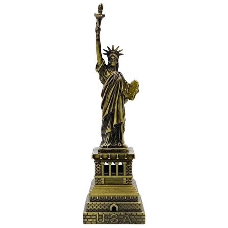 Vintage Metal USA Özgürlük Heykeli Biblo Antik Bronz 18 cm