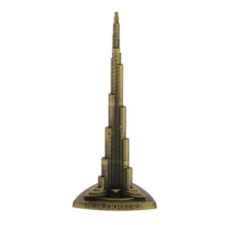 Vintage Metal Burj Khalifa Biblo Antik Bronz 22 cm Burç Halife