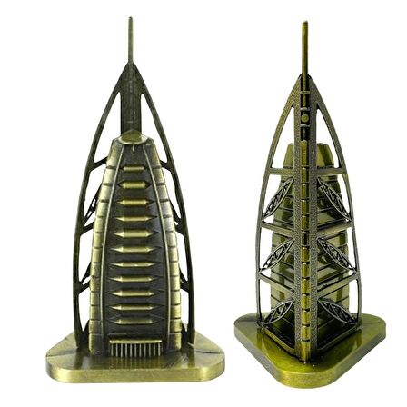 Vintage Metal Dubai Burj Al Arab Biblo Antik Bronz 16 cm