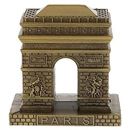 Vintage Metal Fransa Paris Zafer Kemeri Biblo Antik Bronz 8 cm