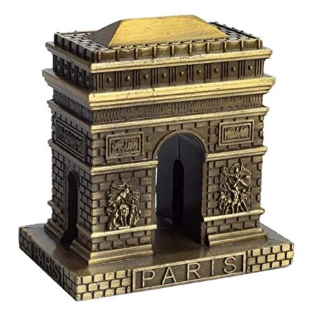 Vintage Metal Fransa Paris Zafer Kemeri Biblo Antik Bronz 8 cm