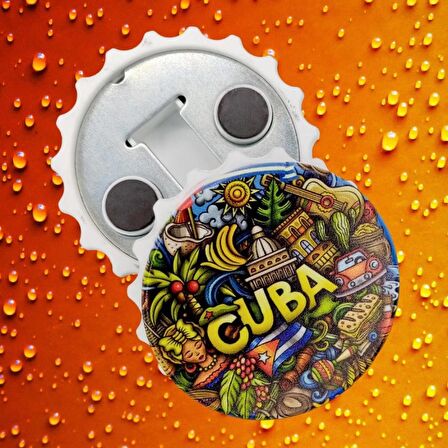 Küba Temalı Magnet Kapak Açacak
