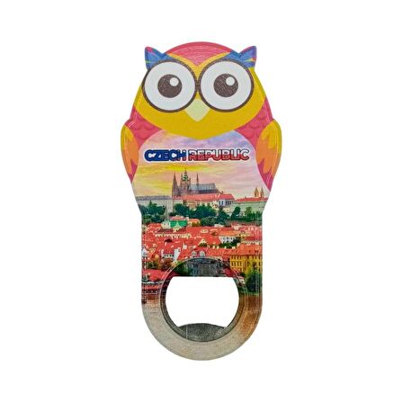 Çek Cumhuriyeti Temalı Baykuş Magnet Kapak Açacak