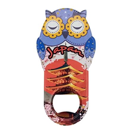 Japonya Temalı Baykuş Magnet Kapak Açacak