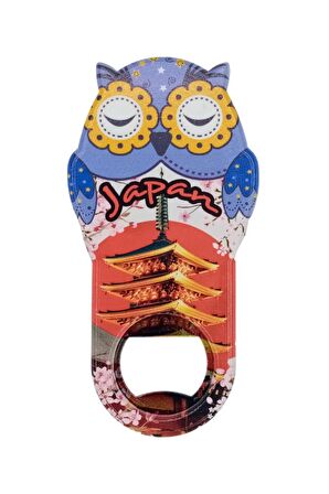 Japonya Temalı Baykuş Magnet Kapak Açacak