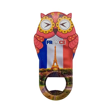 Fransa Temalı Baykuş Magnet Kapak Açacak