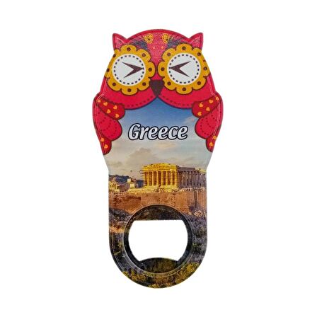 Yunanistan Temalı Baykuş Magnet Kapak Açacak