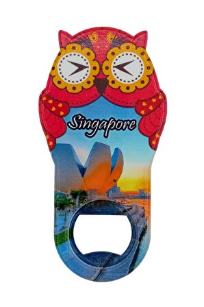 Singapur Temalı Baykuş Magnet Kapak Açacak