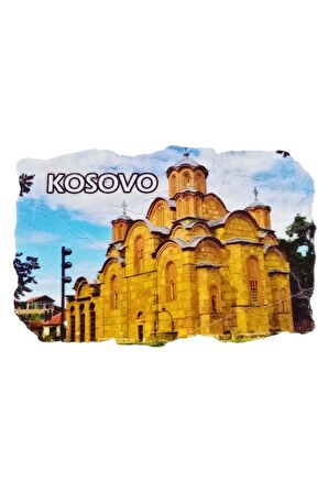 Kosova Temalı Fresco Magnet