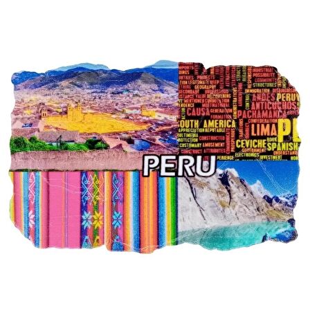 Peru Temalı Fresco Magnet