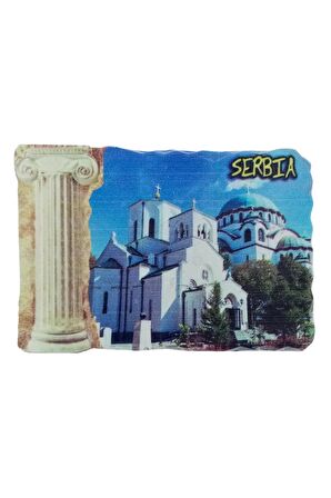 Sırbistan Temalı Sütun Magnet