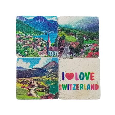 İsviçre Temalı Dörtlü Taş Magnet