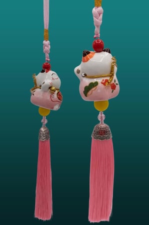 Feng Shui Maneki Neko Şans Kedisi Pembe No.1