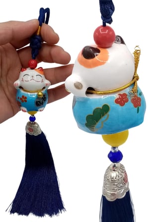 Feng Shui Maneki Neko Şans Kedisi Mavi No.1