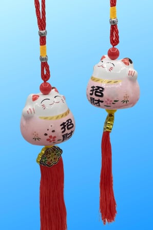 Feng Shui Maneki Neko Şans Kedisi Pembe No.2