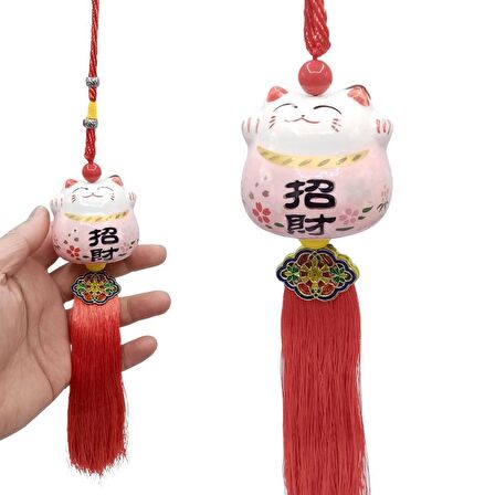 Feng Shui Maneki Neko Şans Kedisi Pembe No.2