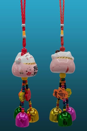 Feng Shui Maneki Neko Şans Kedisi Pembe No.3