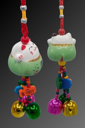 Feng Shui Maneki Neko Şans Kedisi Yeşil No.3