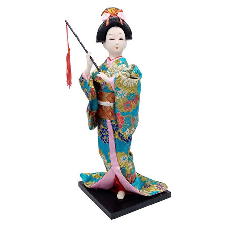 Japon Kimonolu Geyşa Bebek Kabuki Biblo 30 cm No.6