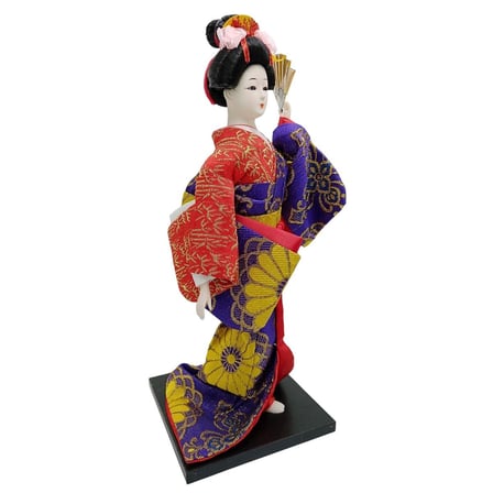 Japon Kimonolu Geyşa Bebek Kabuki Biblo 30 cm No.9