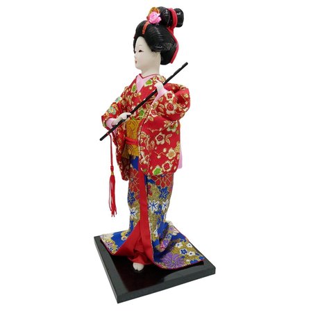 Japon Kimonolu Geyşa Bebek Kabuki Biblo 30 cm No.11