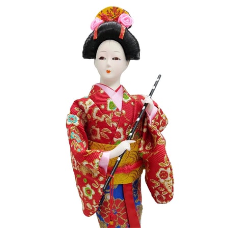 Japon Kimonolu Geyşa Bebek Kabuki Biblo 30 cm No.11