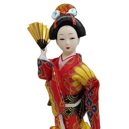 Japon Kimonolu Geyşa Bebek Kabuki Biblo 30 cm No.15