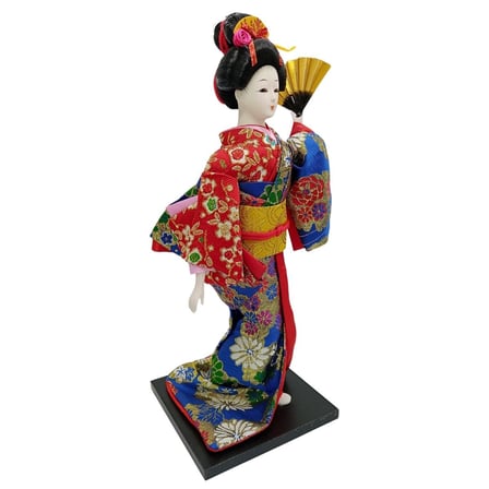 Japon Kimonolu Geyşa Bebek Kabuki Biblo 30 cm No.17