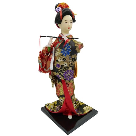 Japon Kimonolu Geyşa Bebek Kabuki Biblo 30 cm No.19