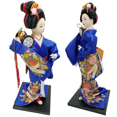 Japon Kimonolu Geyşa Bebek Kabuki Biblo 30 cm No.20