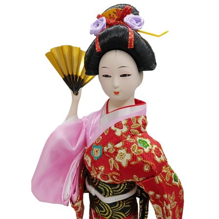 Japon Kimonolu Geyşa Bebek Kabuki Biblo 30 cm No.23