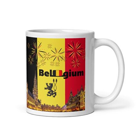 Belçika Kupa Bardak 2 Adet Seyahat Hatıra Belgium Mug