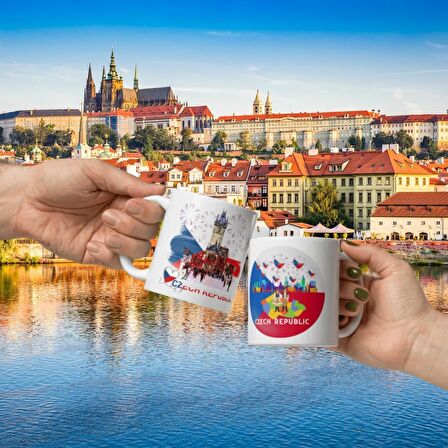 Çek Cumhuriyeti Kupa Bardak 2 Adet Seyahat Hatıra Czech Republic Mug