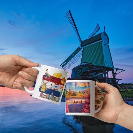 Hollanda Kupa Bardak 2 Adet Seyahat Hatıra Holland Mug