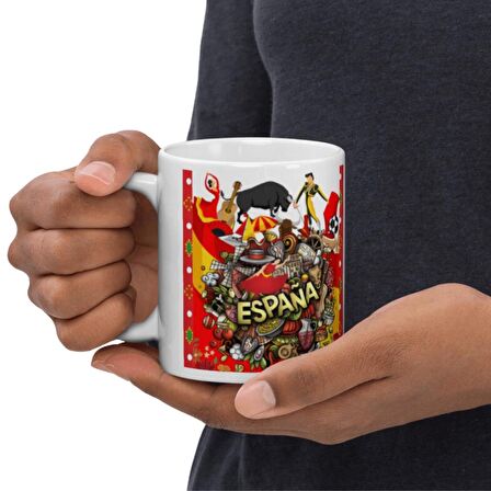 İspanya Kupa Bardak 2 Adet Seyahat Hatıra Spain Mug