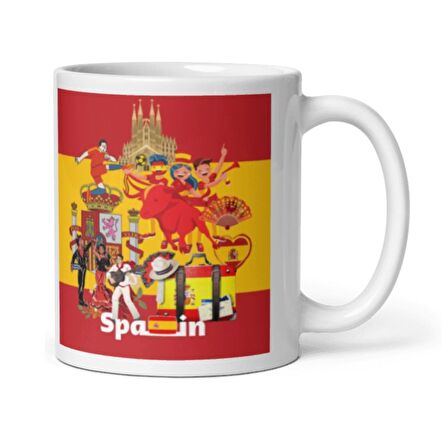 İspanya Kupa Bardak 2 Adet Seyahat Hatıra Spain Mug