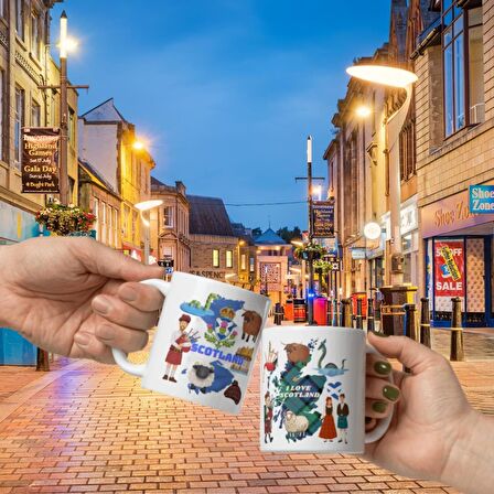 İskoçya Kupa Bardak 2 Adet Seyahat Hatıra Scotland Mug