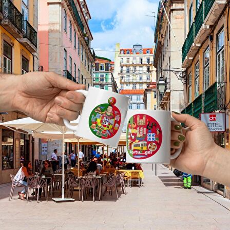 Portekiz Kupa Bardak 2 Adet Seyahat Hatıra Portugal Mug