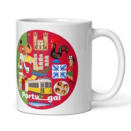 Portekiz Kupa Bardak 2 Adet Seyahat Hatıra Portugal Mug