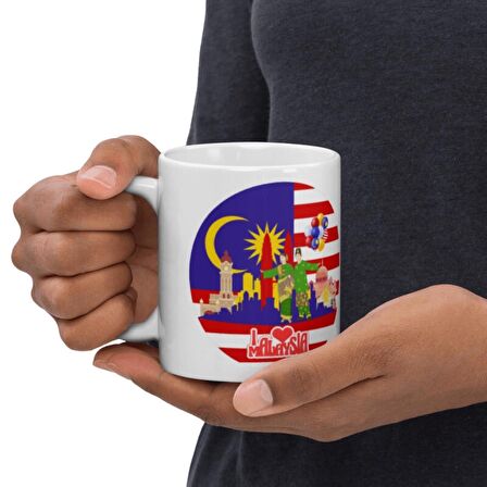 Malezya Kupa Bardak 2 Adet Seyahat Hatıra Malaysia Mug