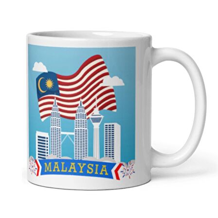 Malezya Kupa Bardak 2 Adet Seyahat Hatıra Malaysia Mug