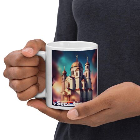 Sırbistan Kupa Bardak 2 Adet Seyahat Hatıra Serbia Mug