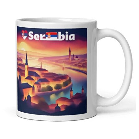 Sırbistan Kupa Bardak 2 Adet Seyahat Hatıra Serbia Mug